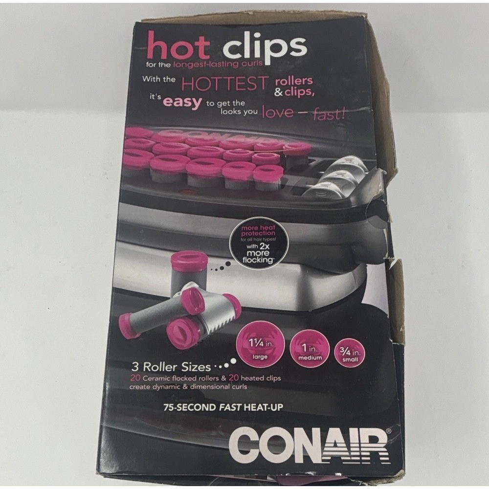 Conair Hot Clips Ceramic Hot Rollers TESTED & SANITIZED MISSING ONE SMALL ROLL